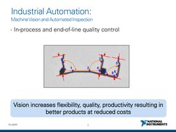 3 
ni.com 
Industrial Automation:  
Machine Vision and Automated Inspection 
• In-process and end-of-line quality control