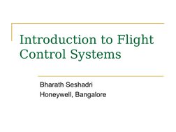 Bharath Seshadri
Honeywell, Bangalore
Introduction to Flight 
Control Systems
