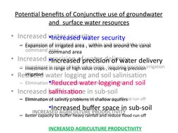 Conjunctive Use of Water Resources | PDF | Water Resources | Groundwater