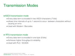 11 
Industrial Communication Course with Unity Pro - Modbus 
Schneider Electric | Industry Business | Training | E. Pauchet –