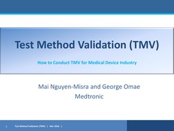 Variable Test Method Validation Test Method Validation for Medical Devices | PDF | Verification And ...