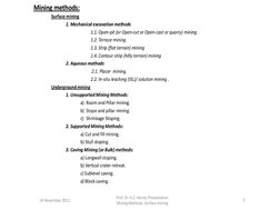 Underground Mining Methods Overview | PDF | Coal Mining | Mining
