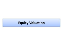 Equity Valuation

