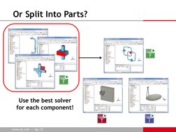   
www.cst.com  |  Apr-12 
  
Or Split Into Parts? 
Use the best solver 
for each component! 
