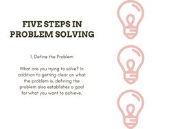 1. Define the Problem 
 
What are you trying to solve? In 
addition to getting clear on what 
the problem is, defining the 
p