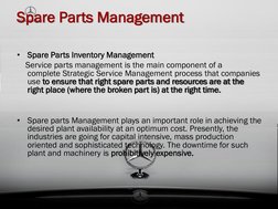 Spare Parts Inventory Management Guide | PDF | Inventory | Forecasting