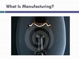 What Is Manufacturing? 
