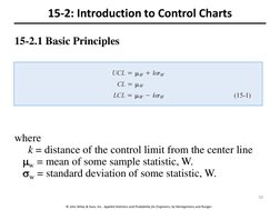 © John Wiley & Sons, Inc. Applied Statistics and Probability for Engineers, by Montgomery and Runger.
15-2.1 Basic Principles