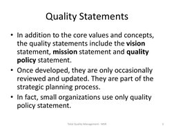 Total Quality Management Statements | PDF | Quality Management ...