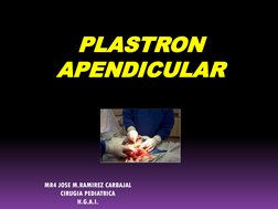 PLASTRON 
APENDICULAR
MR4 JOSE M.RAMIREZ CARBAJAL
CIRUGIA PEDIATRICA
H.G.A.I.
