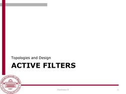ACTIVE FILTERS
Topologies and Design
2
Electronics II
