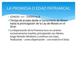 GENESIS  12:1 - EXODO 19 .8
Tiempo de prueba desde el llamamiento de Abram 
hasta la promulgación de la Ley de Moisés en el