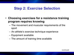 Selecting Program Components For Running Exercise Resistance Training Program Design Guide | PDF | Strength Training ...