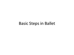 Basic Steps in Ballet
