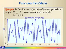 Series de Fourier. 8
Funciones Periódicas
Ejemplo: la función cos(3t)+cos(p+3)t no es periódica, 
ya que                    n