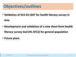 Validation of HLS-EU-Q47 in Asia | PDF | Validity (Statistics) | Quality