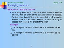 Lesser Error Rectification of Accounting Errors | PDF | Debits And Credits | Bookkeeping