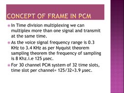 PCM Frame Structure and Synchronization | PDF | Multiplexing | Sampling ...