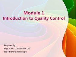 Introduction to Quality Control Module | PDF | Quality (Business ...