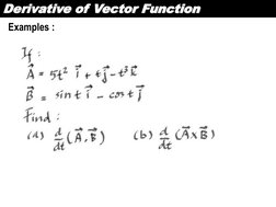 Derivative of Vector Function
Examples :
