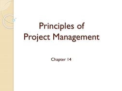 Principles of 
Project Management
Chapter 14
