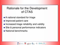 A national standard for triage
Improved patient care
Increased triage reliability and validity
Site & personal performanc