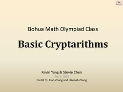Introduction to Cryptarithms | PDF | Arithmetic | Numbers