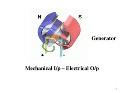 2
Mechanical I/p – Electrical O/p 
Generator

