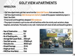 GOLF VIEW APARTMENTS
-Year of Construction ……………. 1968
-No. of Blocks ……………………..........113
-No. of Dwelling units……………….500