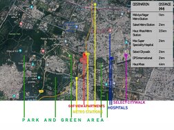 P   A  R  K       A  N  D       G  R  E  E N        A  R   E  A
METRO STATIONS
GOF VIEW APARTMENTS
SELECT CITYWALK
HOSPITALS