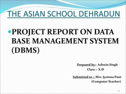 DBMS Project Report for Class 10 | PDF | Databases | Computer File