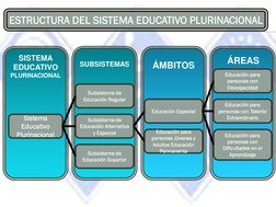 Sistema 
Educativo 
Plurinacional
Subsistema de 
Educación Alternativa 
y Especial
Subsistema de 
Educación Regular
Subsistem