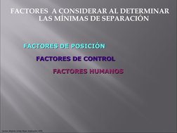 Carlos Alberto Uribe Rozo Instructor ATS
FACTORES  A CONSIDERAR AL DETERMINAR 
LAS MÍNIMAS DE SEPARACIÓN
FACTORES DE POSICIÓN