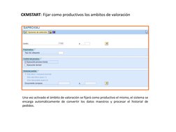 CKMSTART: Fijar como productivos los ambitos de valoración
Una vez activado el ámbito de valoración se fijará como productivo