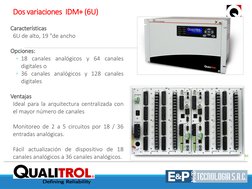 Defining Reliability
Back to Index
Dos variaciones  IDM+ (6U)
Características
6U de alto, 19 "de ancho
Opciones: 
◦18 canales