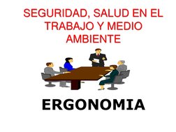 SEGURIDAD, SALUD EN EL 
TRABAJO Y MEDIO 
AMBIENTE
ERGONOMIA
