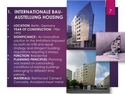 1. INTERNATIONALE BAU-
AUSTELLUNG HOUSING

LOCATION: Berlin, Germany

YEAR OF CONSTRUCTION: 1986-
1993

SIGNIFICANCE : An