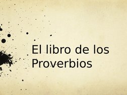 El libro de los 
Proverbios
