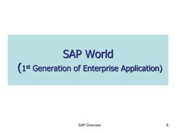 SAP Overview
8
SAP World  
(1st Generation of Enterprise Application)
