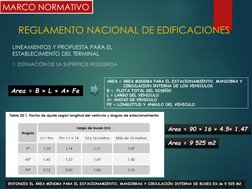 REGLAMENTO NACIONAL DE EDIFICACIONES
LINEAMIENTOS Y PROPUESTA PARA EL 
ESTABLECIMIENTO DEL TERMINAL
1. ESTIMACIÓN DE LA SUPER