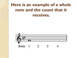 Here is an example of a whole 
note and the count that it 
receives. 
