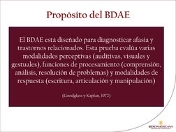 Examen de Afasia de Boston (BDAE) | PDF