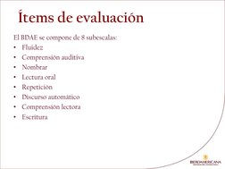 Examen de Afasia de Boston (BDAE) | PDF