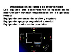 Organización del grupo de intervención
Los equipos que desarrollaran la operación de
intervención estarán organizados de la s