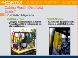 Cabina Recién Diseñada 
Dash 7
Visibilidad Mejorada
Visibilidad al Frente
La rigidez incrementada de la Cabina 
Prensada per