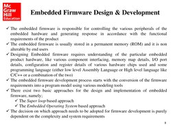 2
Embedded Firmware Design & Development
The embedded firmware is responsible for controlling the various peripherals of the