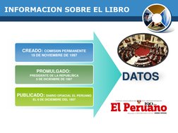 INFORMACION SOBRE EL LIBRO
CREADO: COMISI0N PERMANENTE
19 DE NOVIEMBRE DE 1997
PROMULGADO: 
PRESIDENTE DE LA REPUBLÑICA
5 DE