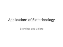 Branches and Applications of Biotechnology | PDF | Biotechnology ...
