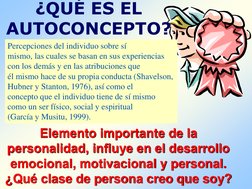 Elemento importante de la 
personalidad, influye en el desarrollo 
emocional, motivacional y personal.
¿Qué clase de persona