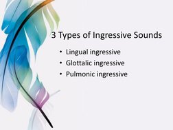 Ingressive and Egressive Sound Types | PDF